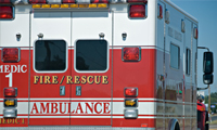 picture of ambulance racing down the street