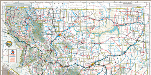printed Montana highway map