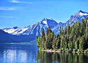 Montana mountain and lake scene