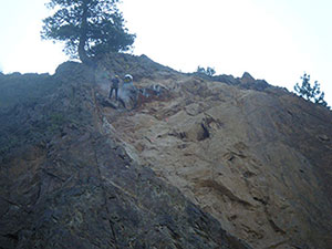 Rock scaling near St. Regis