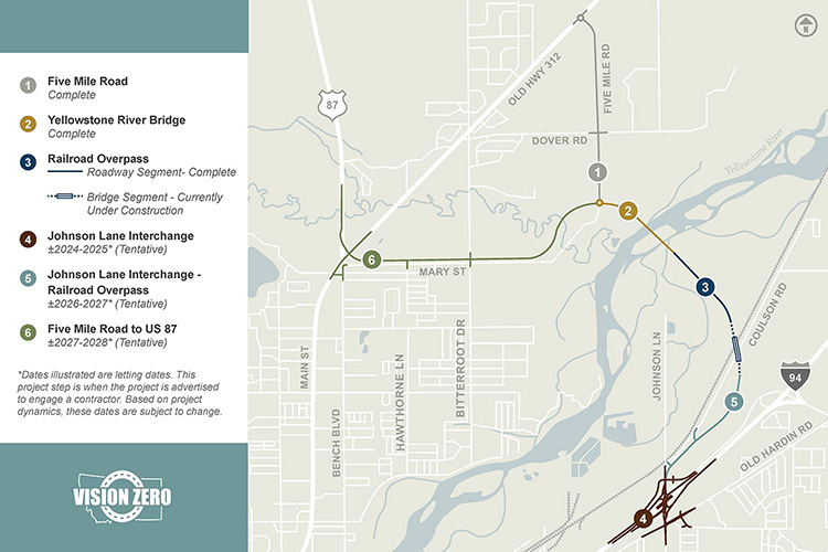 Map of Billings Bypass project