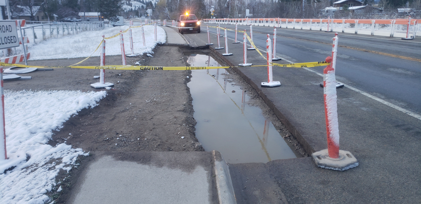 Water in construction area