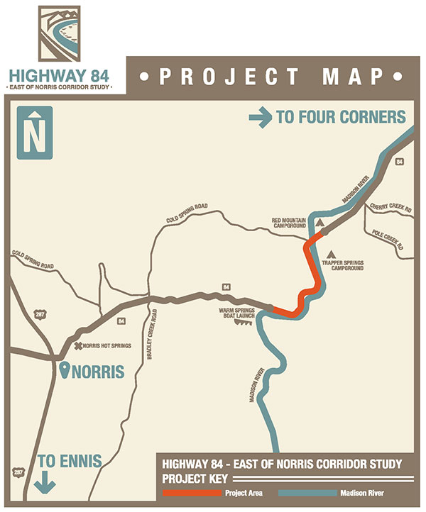 Highway 84 - East of Norris Corridor Study project map