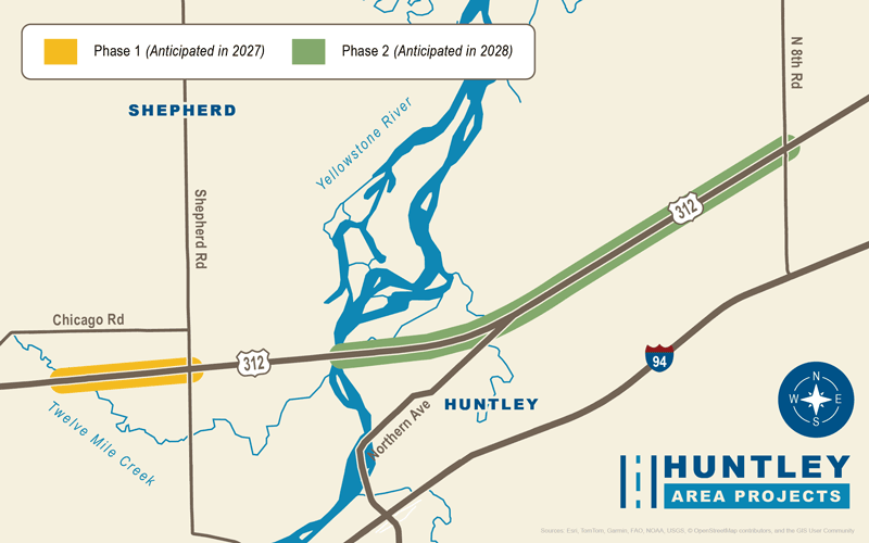 Hunley Map Huntley Area Projects | Montana Department of Transportation (MDT)