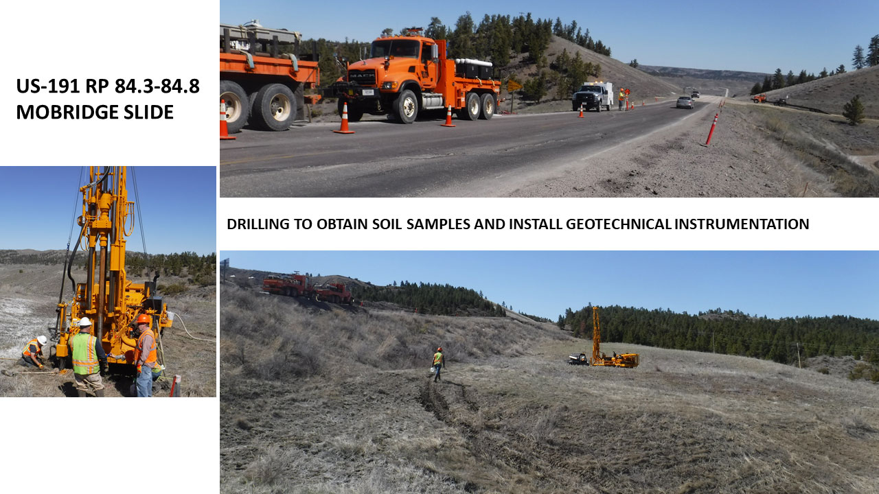 Mobridge Geotechnical Study Mobridge Slide Drilling to Obtain Oil Samples and Install Geotech Instrumentation image