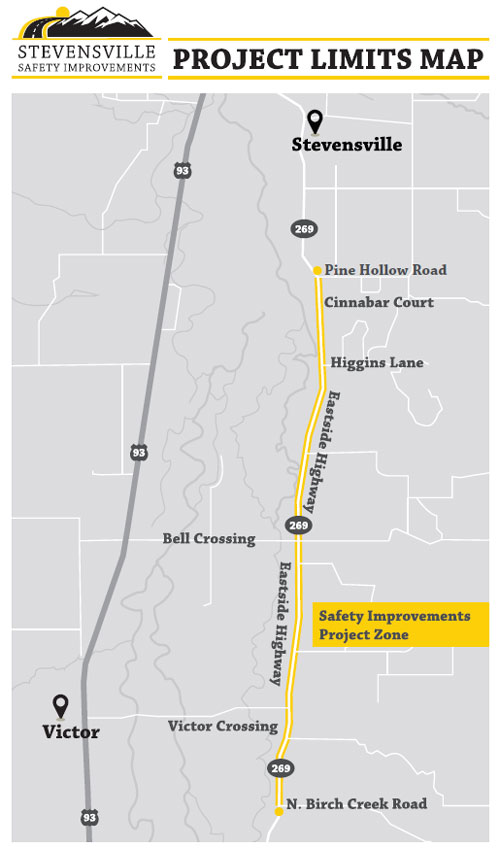 South of Stevensville - Safety Improvements project map