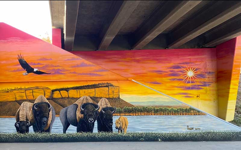 Artist Elyssa Leininger, who was commissioned by the South Side Task Force to paint the 