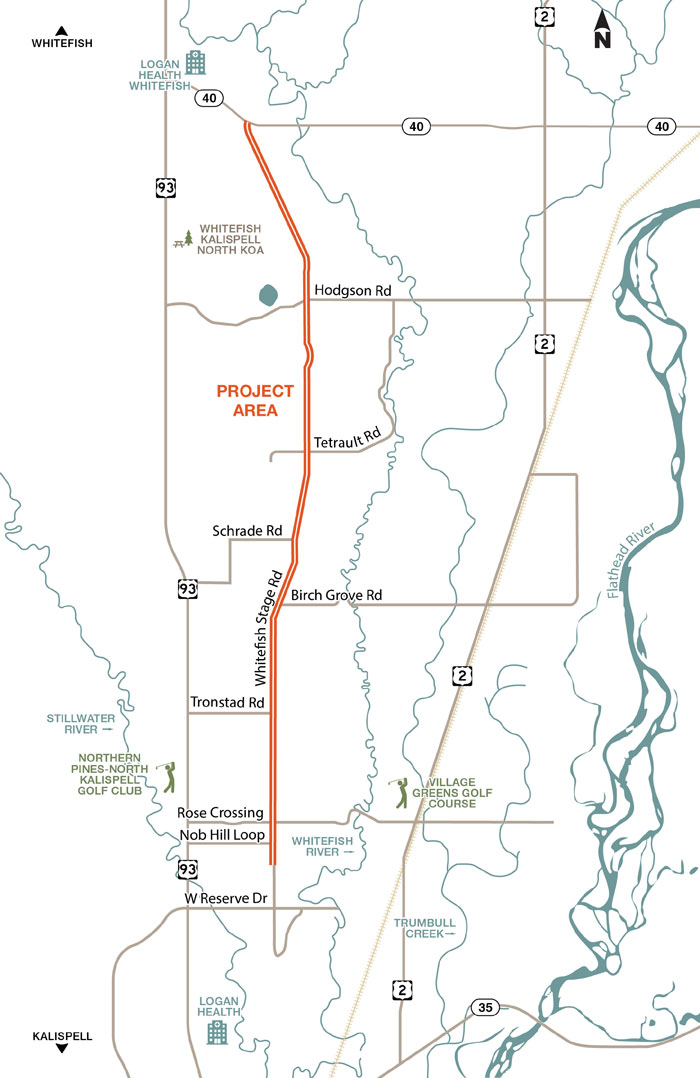 Whitefish Stage Rd Project Location Map