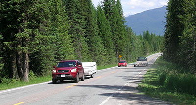 traffic on a rural road image