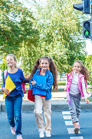 kids crossing the street