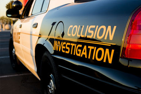 closeup of collision investigation vehicle