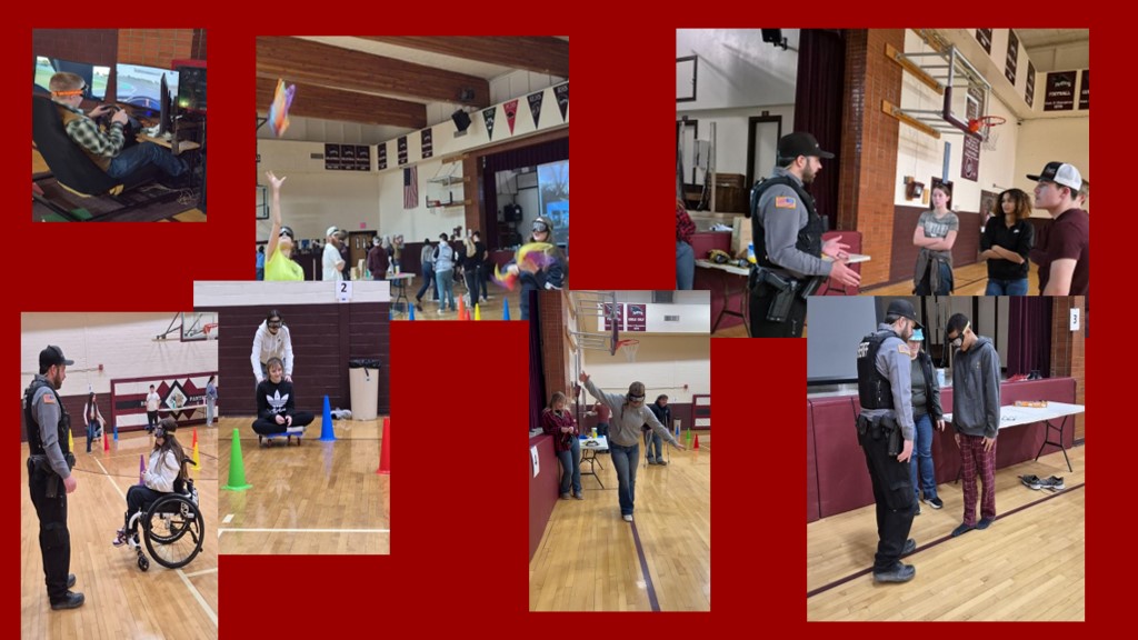 collage of photos from the Roundup FCCLA assemblies and interactive stations