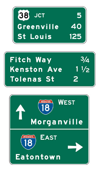 examples of Guide Signs